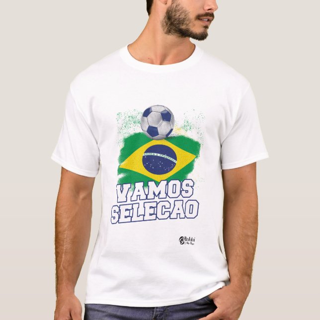 Brasiliens nationella team Fläkt White Tee (Framsida)