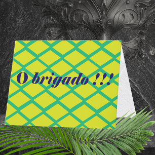 Brasiliens portugisiska Tack Obrigado-kort