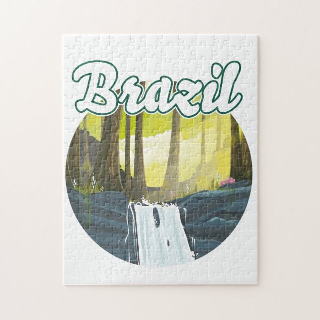 Brasiliens regnskog logotyp pussel (Vertikal)