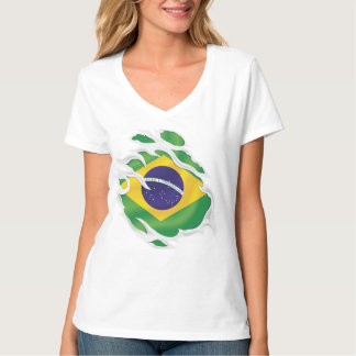 Brasiliens sönderslitna flagga t shirt