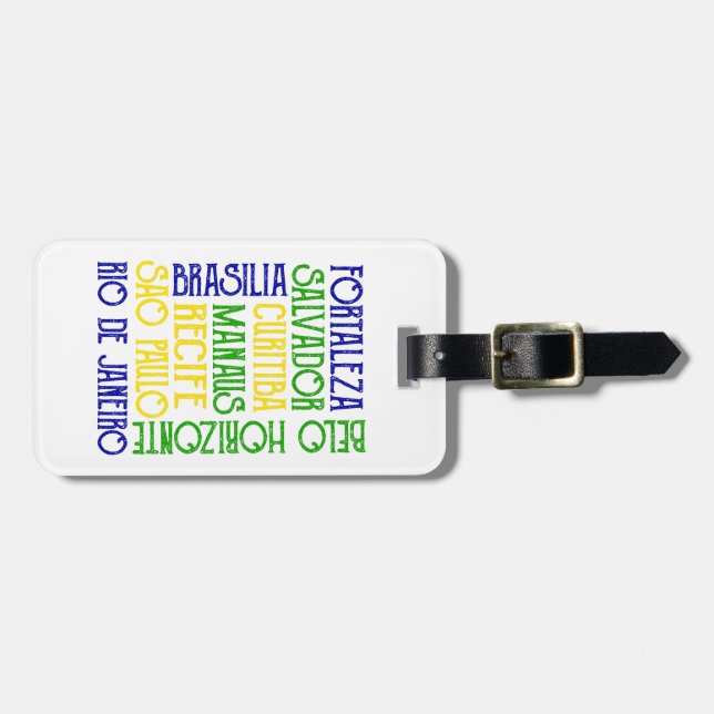 Brasiliens stad Namn Rio de Janeiro Sao Paulo Bagagebricka (Horisontell Framsida)