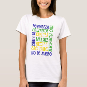 Brasiliens stad Namn Rio de Janeiro Sao Paulo T Shirt