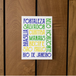 Brasiliens stad Namn Rio de Janeiro Sao Paulo Vykort