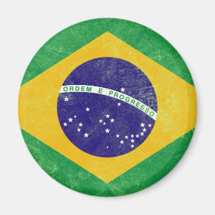 Brasiliens Vintage Flagga Magnet