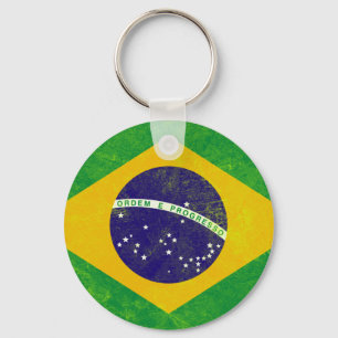 Brasiliens Vintage Flagga Nyckelring