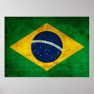Brasiliens vintage Flagga Poster