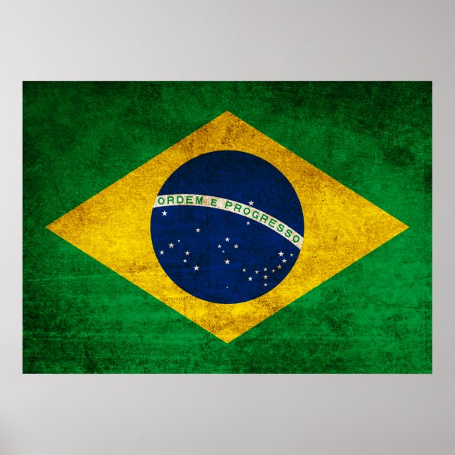 Brasiliens vintage Flagga Poster (Framsidan)