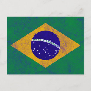 Brasiliens Vintage Flagga Vykort
