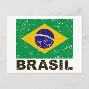 Brasiliens Vintage Flagga Vykort
