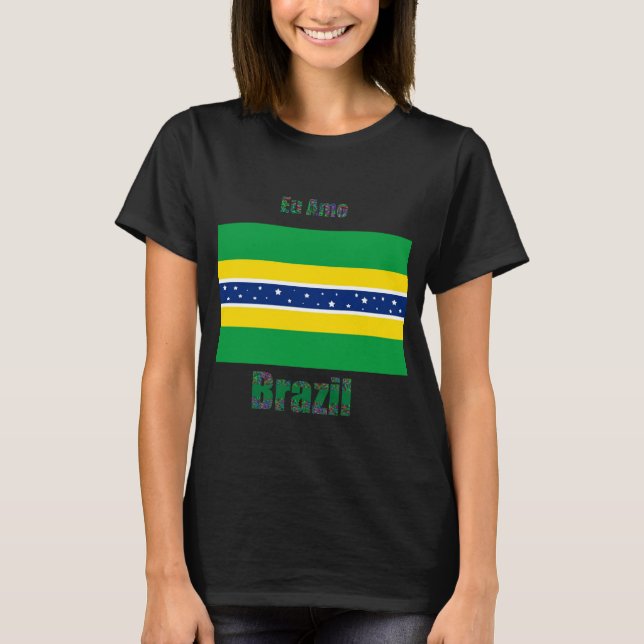 Brasilii-I kärlek du T-shirtl-EU Amo Braziseta Tee Shirt (Framsida)