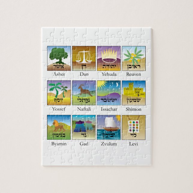 Brasões das slummerTribos de Israel conforme en Pussel (Vertikal)