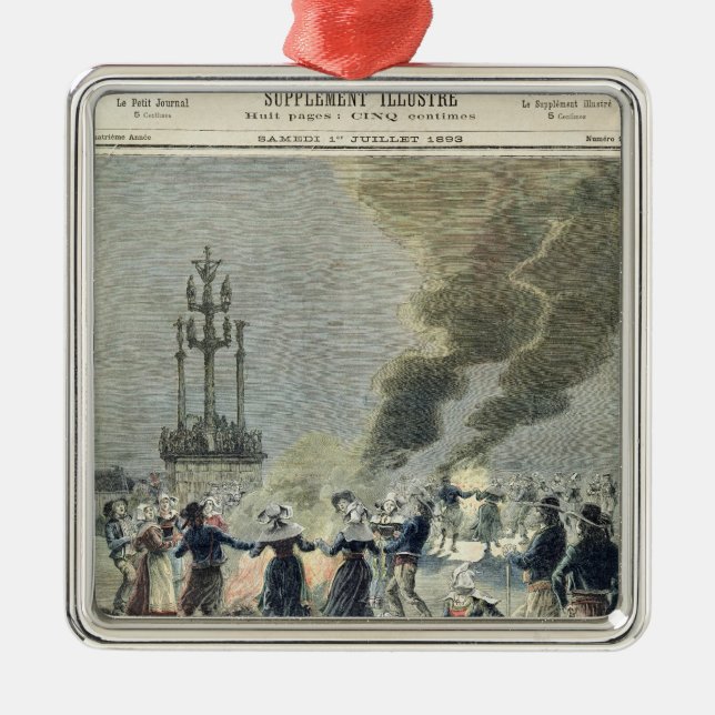 Brasor tände för att fira sommarsolsticen in julgransprydnad metall (Framsidan)