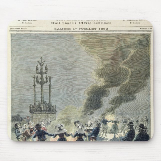 Brasor tände för att fira sommarsolsticen in musmatta (Framsidan)