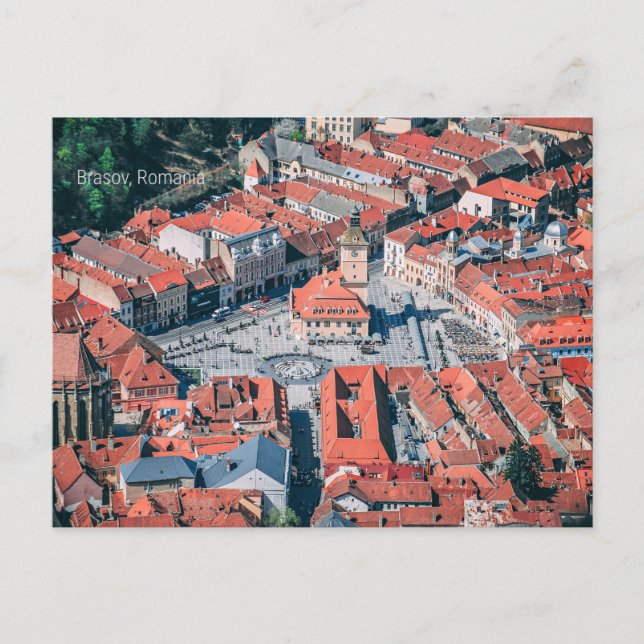 Brasov, Rumänien stadsbild, Vykort (Framsida)
