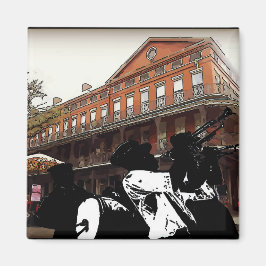 Brass Band Fransk Quarter New Orleans Magnet