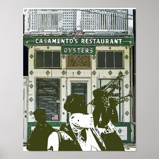 Brass Band New Orleans Magazine Street Poster (Framsidan)