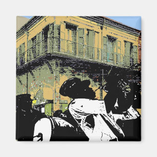 Brass Band, New Orleans Treme Fransk Quarter Music Magnet