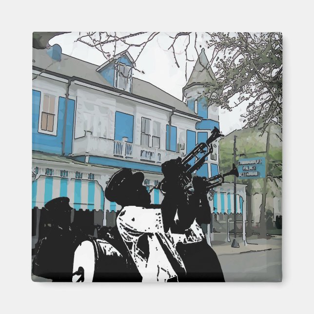 Brass Band vid Restauranger New Orleans Magnet (Framsidan)