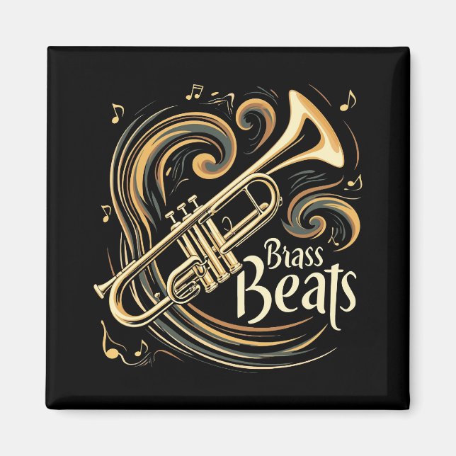 Brass Beats Trumpet Player Groove Magnet (Framsidan)