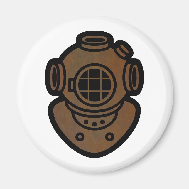 Brass Diving Helmet Magnet (Framsidan)