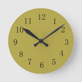 Brass Grönt Earth Tone Färg Wall Clock Rund Klocka