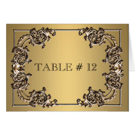 Brass guld ornate bordsnummer bröllop middag OBS kort