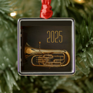 Brass Horn jul Ornament
