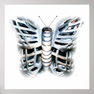 Brass Järn Butterfly Poster