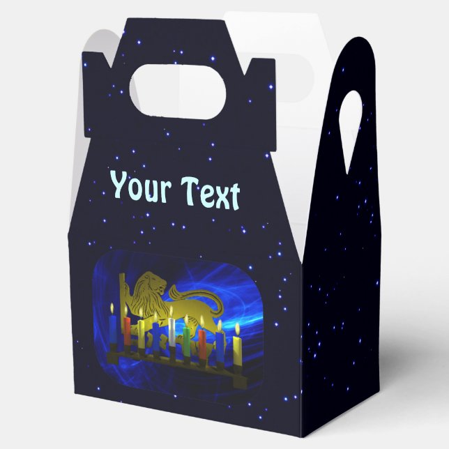 Brass Lejon Menorah Presentaskar (Öppnad)