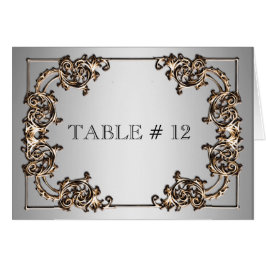 Brass silver, bordsnummer bröllop OBS kort