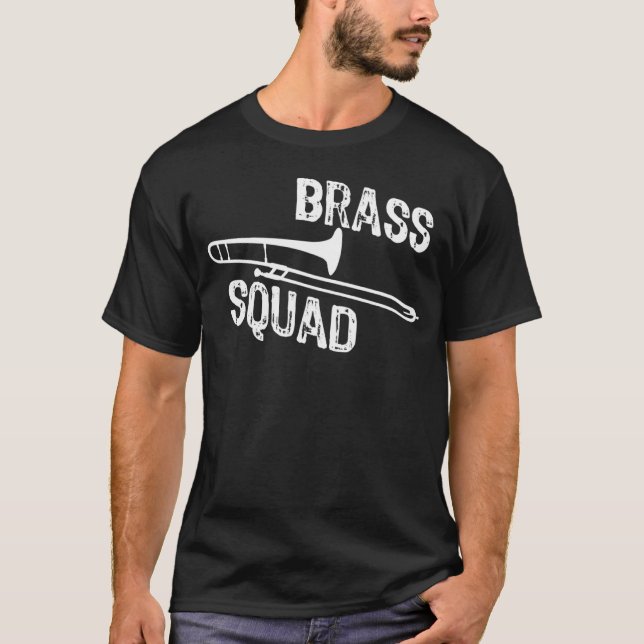 Brass Squad Trombone Player T Shirt (Framsida)