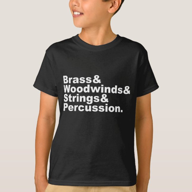 Brass & Woodwinds & Strings & Percussion Orchestra Tee Shirt (Framsida)