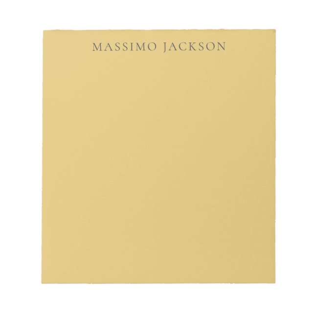 Brass Yellow Minimalist Plain Modern Aesthetic Anteckningsblock (Framsida)