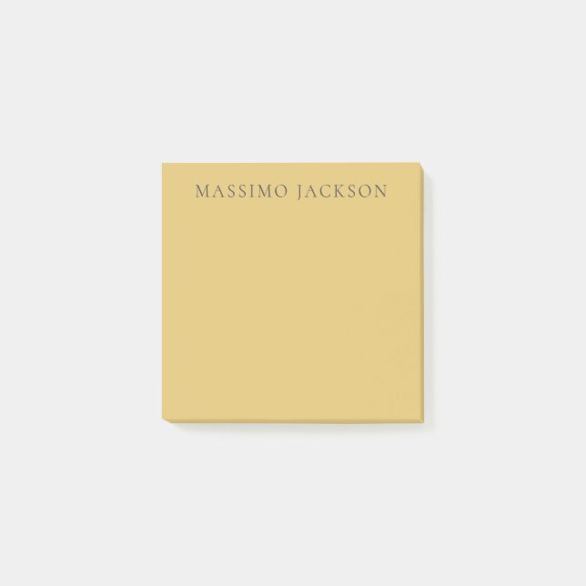 Brass Yellow Minimalist Plain Modern Aesthetic Post-it Block (Framsida)