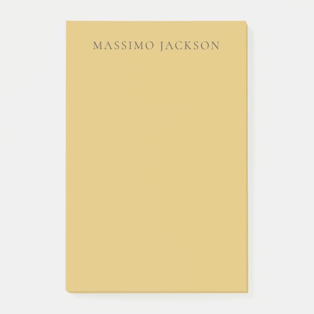 Brass Yellow Minimalist Plain Modern Aesthetic Post-it Block (Framsida)