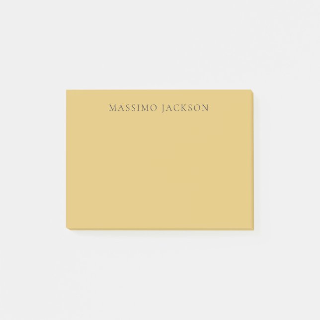 Brass Yellow Minimalist Plain Modern Aesthetic Post-it Block (Framsida)