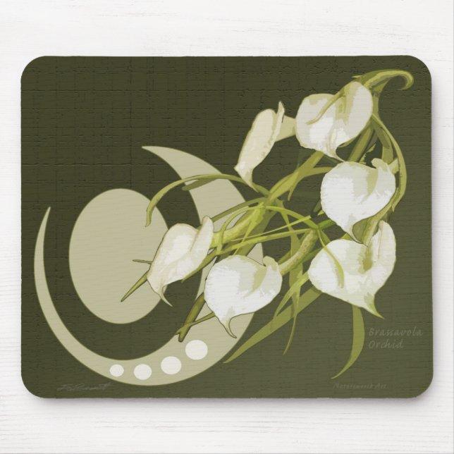 Brassavola Orchid Mousepad Musmatta (Framsidan)