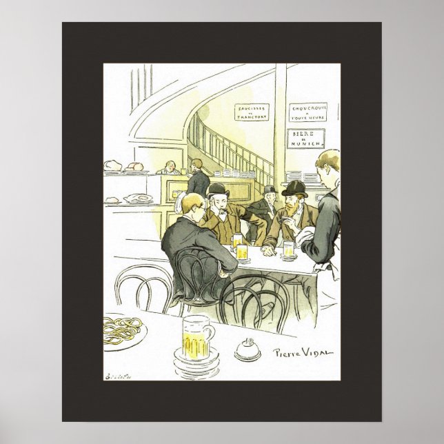 Brasserie Allemande ~German Brewery ~ Pierre Vidal Poster (Framsidan)