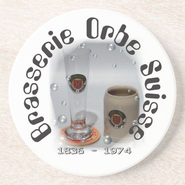 Brasserie Orbe Suisse Bierdeckel Underlägg Sandsten (Framsidan)