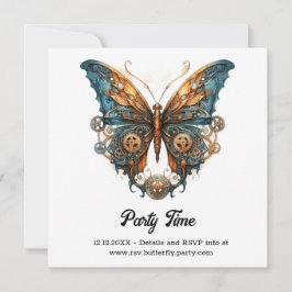 Brassflutter Tinkerer Butterfly Steampunk Bröllop Meddelande