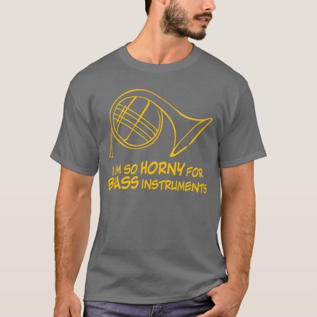 Brassinstrument Valthorn Orkesterfamilj T Shirt (Framsida)