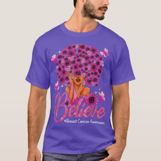 Brast Cancer Awareness Black Woman Warrior Suppor T Shirt