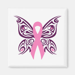 Brast Cancer Awareness Butterfly Magnet