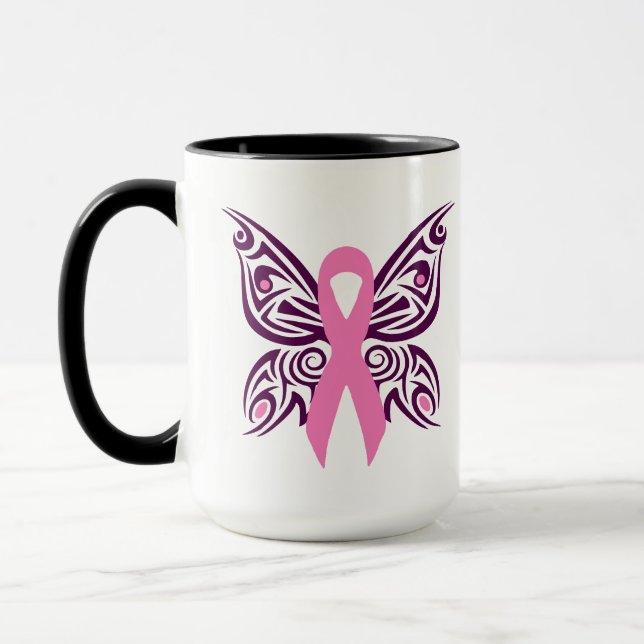 Brast Cancer Awareness Butterfly Mugg (Vänster)