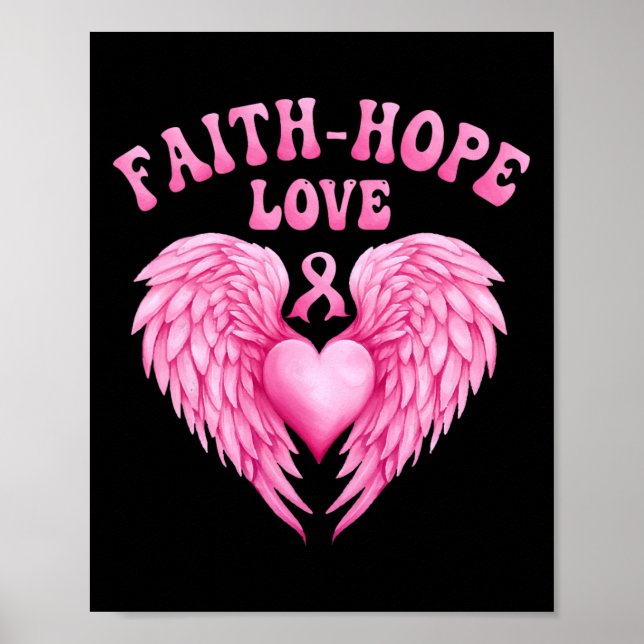 "Brast Cancer Awareness Faith Ribbon Fight Poster (Framsidan)