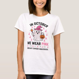 Brast Cancer Awareness Halloween Ghost Design T Shirt