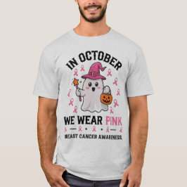 Brast Cancer Awareness Halloween Ghost Design T Shirt