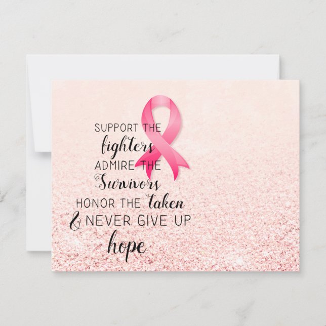Brast Cancer Awareness Hope Inspirational Quote Anteckningskort (Framsida)