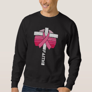 Brast Cancer Awareness Hope Strength Christian Lång Ärmad Tröja