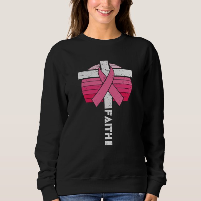 Brast Cancer Awareness Hope Strength Christian T Shirt (Framsida)